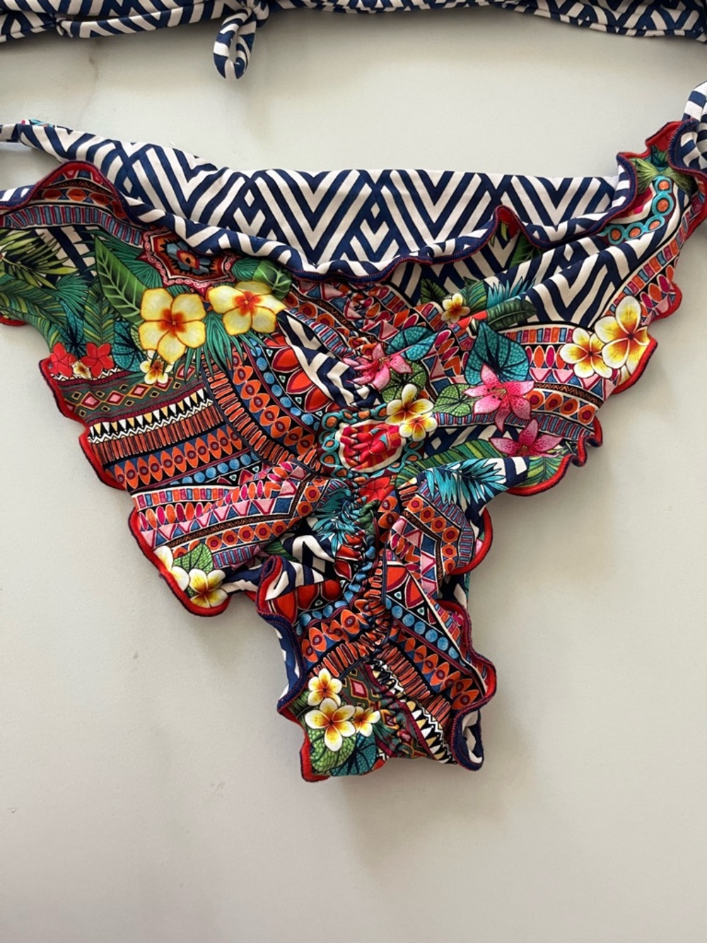 Luli Fama Multicolor Floral & Navy Geometric Bikini - Picture 4 of 6